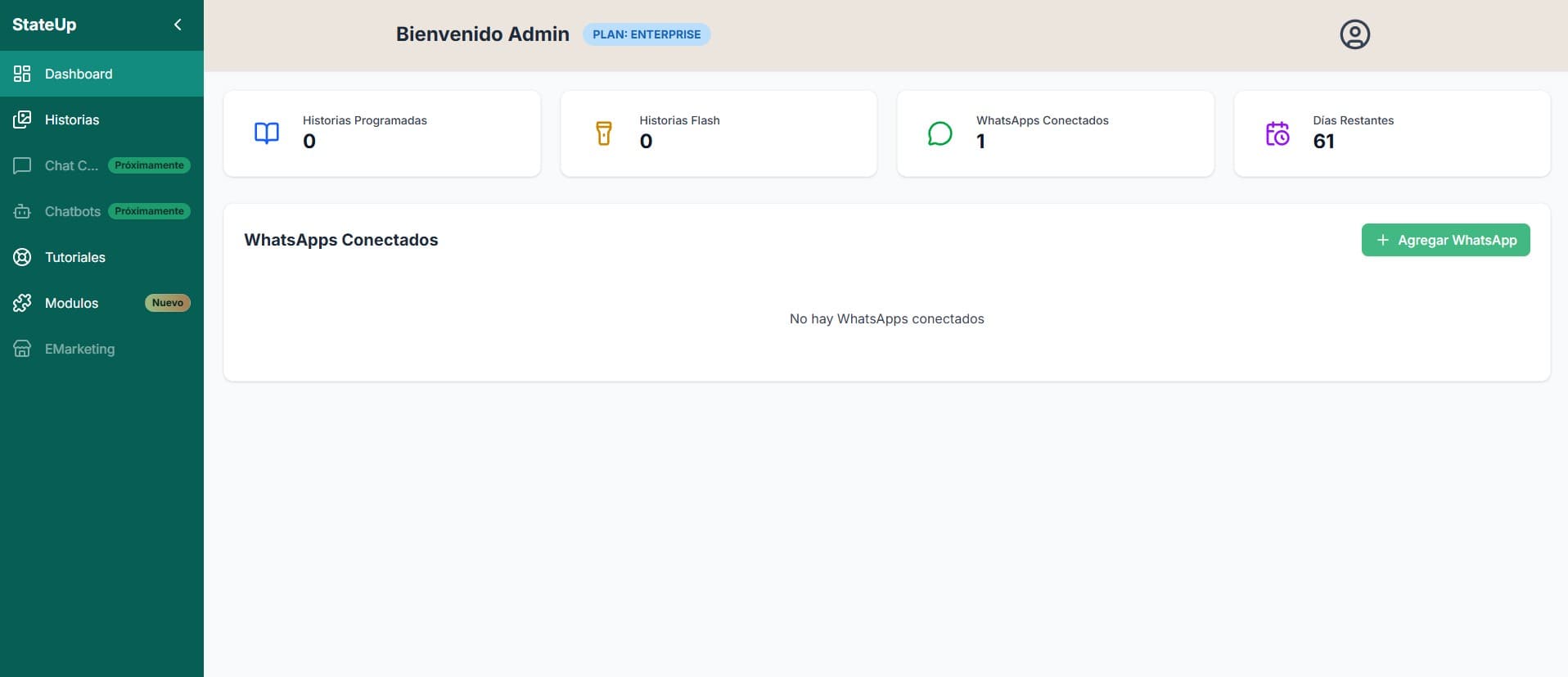 Captura de pantalla del chatbot en uso